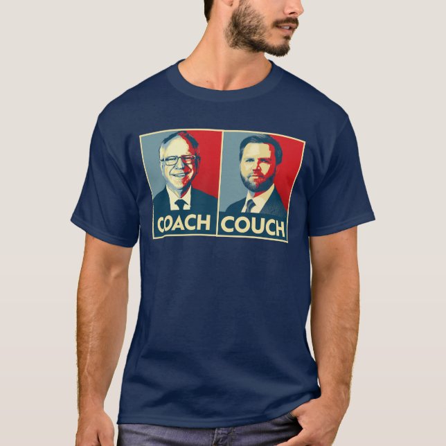 Camiseta Anti Trump Vance - entrenador vs. sofá (Anverso)
