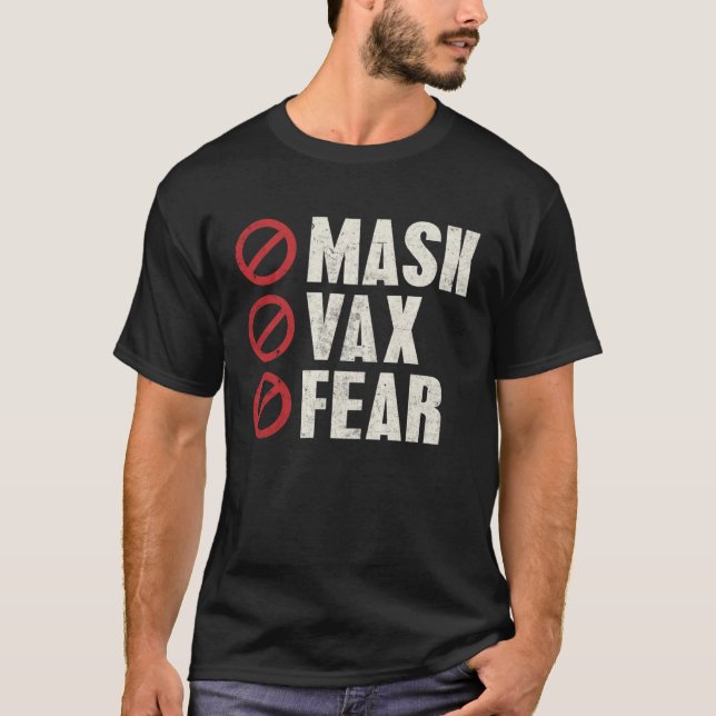 Camiseta Anti Vaccine Freedom No Mask Vax Fear No Compulsor (Anverso)