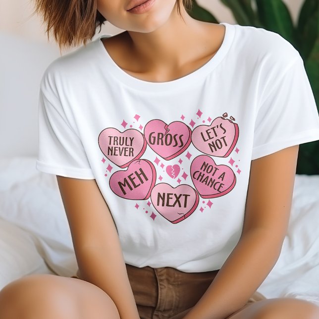 Camiseta Anti Valentine Candy Hearts (Subido por el creador)