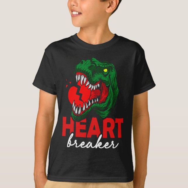 Camiseta Anti Valentines Day Single Heart Breaker T Rex Di  (Anverso)