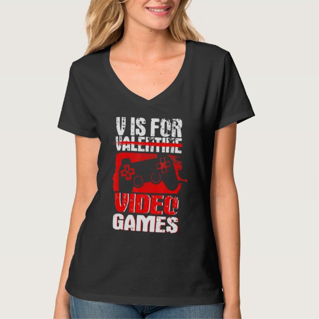 Camiseta Anti Valentines Day Video Games Gamer Boys  Men (Anverso)