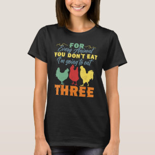 Camiseta Anti Vegetariano   Come Tres Animales Pollo