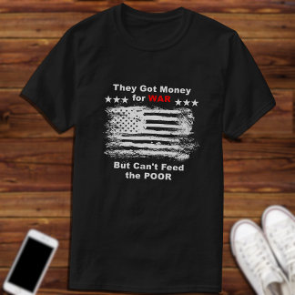 Camiseta Anti=War Distressed Flag 