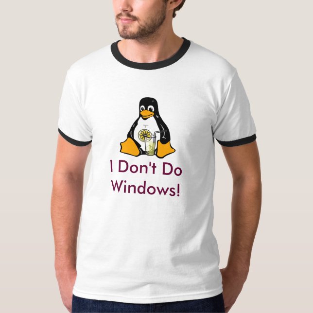 Camiseta Anti-Windows Tux (Anverso)