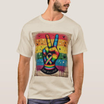 Camiseta Antiactos Violentos con Símbolo de Paz Re