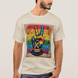 Camiseta Antiactos Violentos con Símbolo de Paz Re