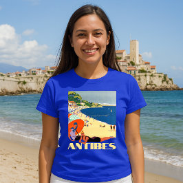 Camiseta Antibes, Francia Viaje de estilo Art Decó