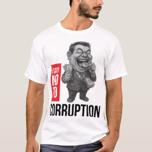 Camiseta Anticorrupción   Arte de esbozo de caricatura
