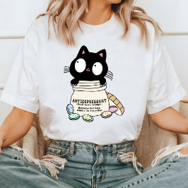 Camiseta antidepresiva para gato personalizado, am