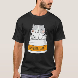 Camiseta Antidepresivo - Animal Amante Gatos Criador Mascot