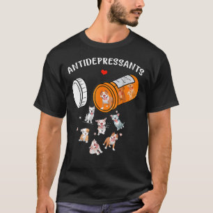 Camiseta Antidepresivo lindo con perro Pitbull