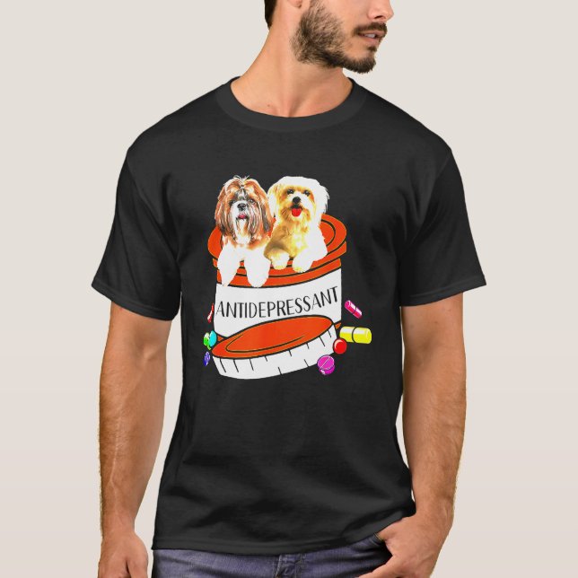 Camiseta Antidepresivo Maltés Y Shih Tzu (Anverso)