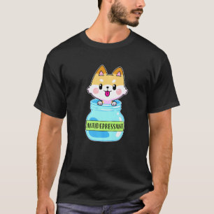 Camiseta Antidepresivo Perro Mascota Corgi Felicidad Perros
