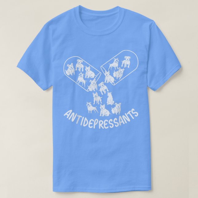 Camiseta Antidepresivos, amantes de los perros Pitbull, per (Diseño del anverso)