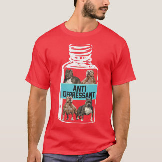 Camiseta Antidepresivos, Amor Sonrisa Pitbull, Perro Es Amo