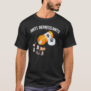 Camiseta Antidepresivos Gatos Felices Pastillas Gatito Gato