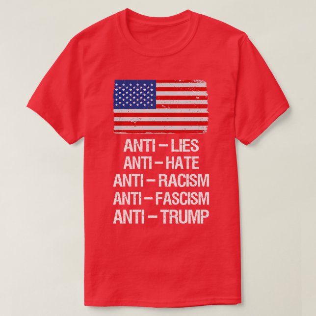 Camiseta AntiFascismo anti-odio anti-racismo anti-I (Diseño del anverso)