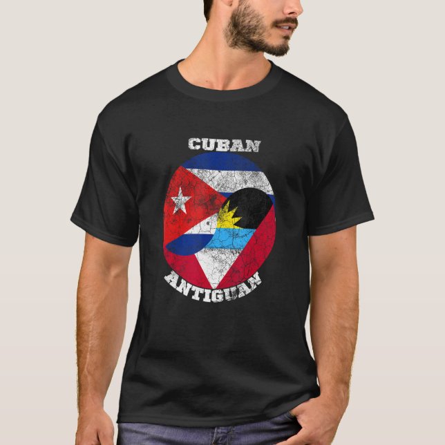Camiseta Antigua and Cuba flag, Half Cuban Half Antiguan (Anverso)