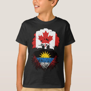 Camiseta Antigua Antigua Canadá Canadá Árbol con bandera