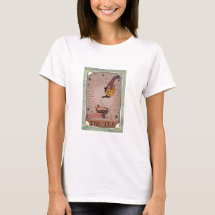 Camiseta Antigua Carta de Té Tarot Bruja Tetera y Taza de T