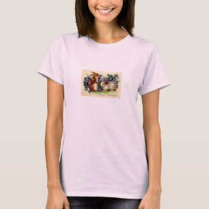 Camiseta antigua de las señoras de la impresión 