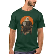 Camiseta Antigua Ilustración Águila Calva Anti Tra