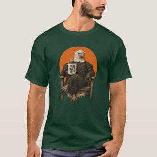 Camiseta Antigua Ilustración Águila Calva Anti Tra