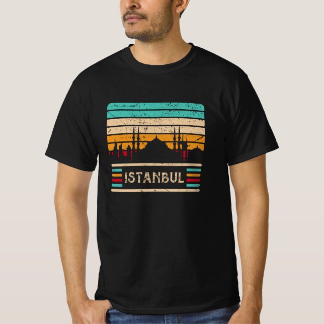 Camiseta Antigua línea aérea de Estambul Mezquita de Sultán (Anverso)