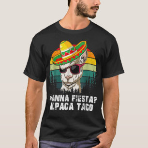 Camiseta Antigua Quiero Fiesta Llama Taco de Alpaca Mexican