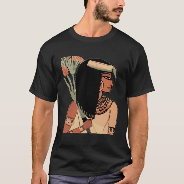Camiseta Antigua Reina kemética negra de arte kemético egip (Anverso)