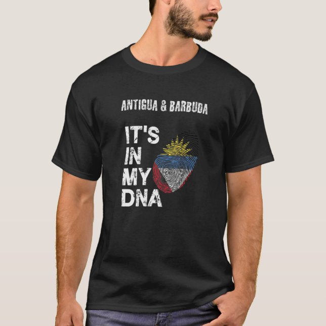 Camiseta Antigua Roots Dna Finger Print Antigua Y Barbuda (Anverso)
