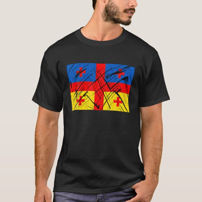 Camiseta Antigua UCRANIA Georgia Amistad con la bandera ucr (Anverso)