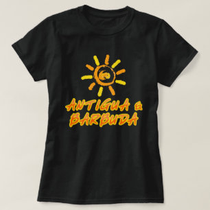 Camiseta Antigua y Barbuda amarillo brillante y naranja
