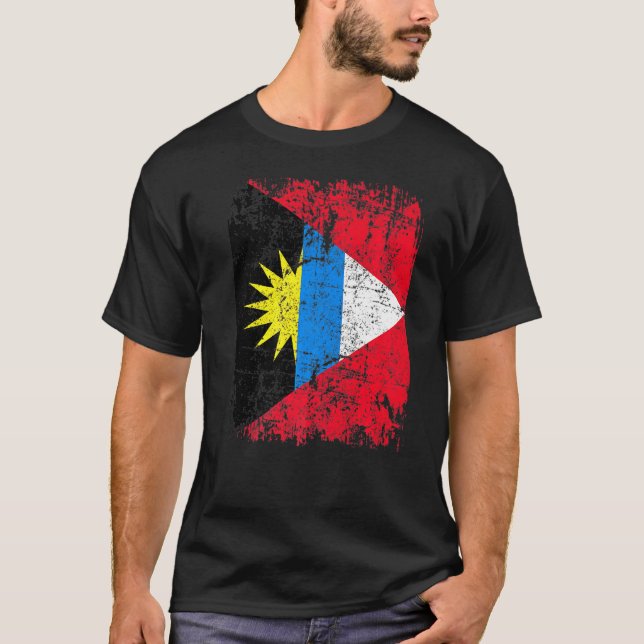 Camiseta Antigua Y Barbuda Flag Vintage (Anverso)