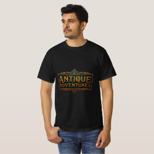 Camiseta Antiguas aventuras Typografía Arte Elegancia etern
