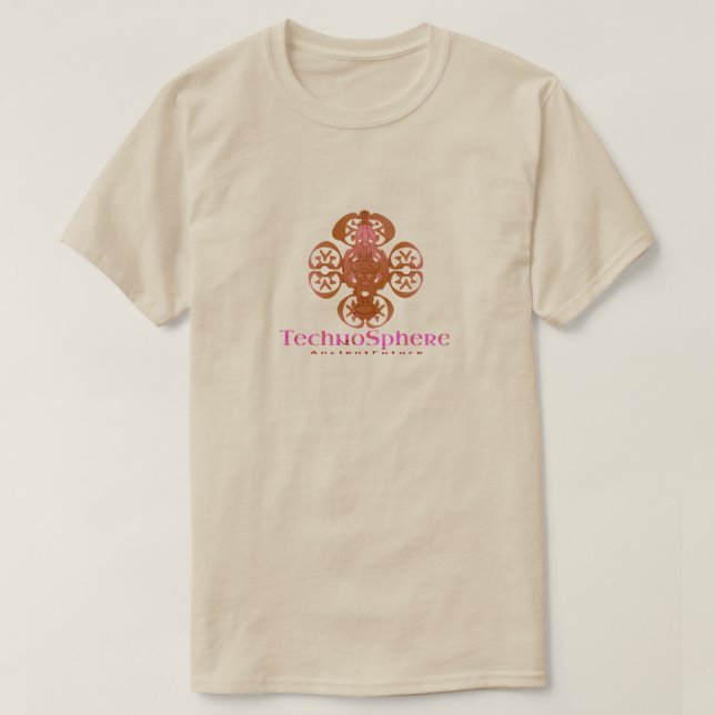 Camiseta Antiguo artefacto de futuro/ naranja v005 (Diseño del anverso)