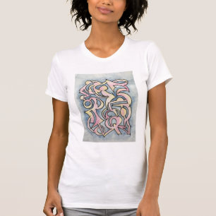 Camiseta Antiguo bloqueo de mano pintado arte moderno