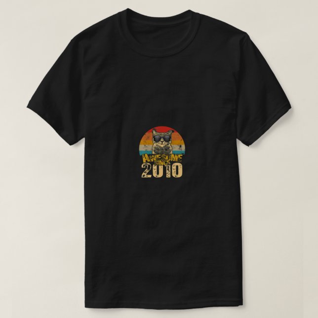 Camiseta Antiguo Deteriorado Increíble Desde 2010 12 Años d (Diseño del anverso)