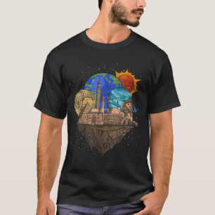 Camiseta Antiguo Egipto Esfinge planea el espacio exterior