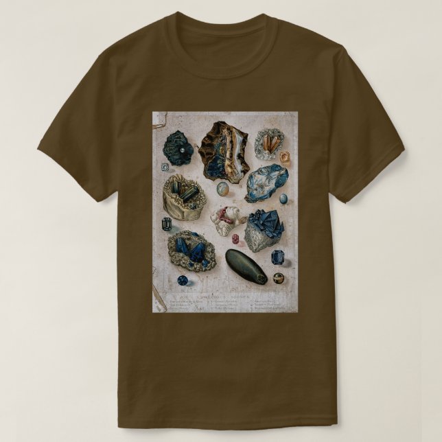 Camiseta Antiguo Geológico Científico Cristales Gemstones L (Diseño del anverso)