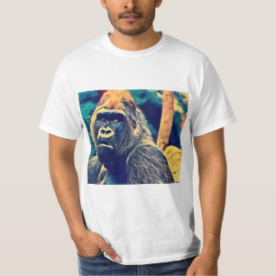 Camiseta Antiguo Gorila Original Resumen Arte de animales d