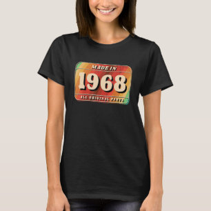 Camiseta Antiguo Hecho En 1968 Placa De Matrícula De Piezas