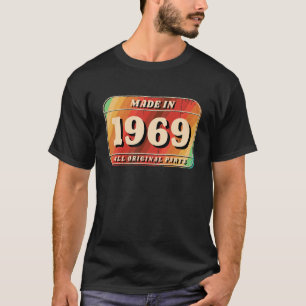 Camiseta Antiguo Hecho En 1969 Placa de Matrícula de Piezas