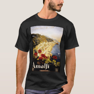 Camiseta Antiguo Ilustracion Italia Costa Amalfitana Vieja 