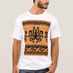 Camiseta Antiguo pulpo griego, patrón de onda