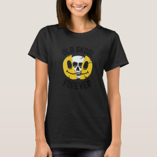 Camiseta Antiguo Skool Forever Skull Face Original Raver Ra