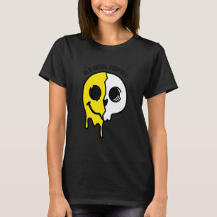 Camiseta Antiguo Skool Forever Skull Face Original Raver Ra