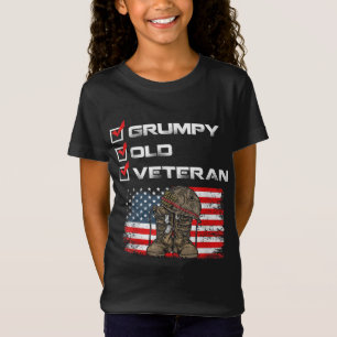 Camiseta Antiguo y gruñón veterano patriótico militar ameri