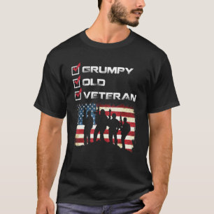 Camiseta Antiguo y gruñón veterano patriótico militar ameri