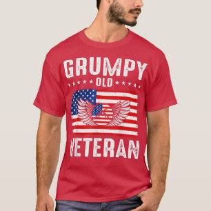 Camiseta Antiguo y gruñón veterano patriótico militar Gran 